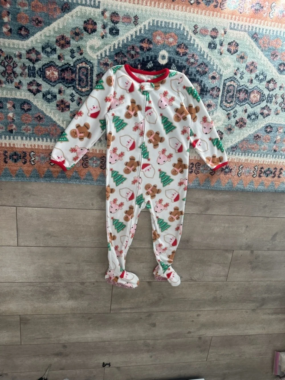 Carter's Christmas Footie Pajamas 3T Toddler Unisex Fleece Holiday